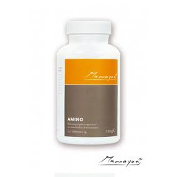 Mannayan Amino 120 tabletten – 8 essentiële aminozuren L-Leucine L-Valine L-Isoleucine L-Lysine L-Fenylalanine L-Threonine L-Methionine L-Tryptofaan plantaardig veganistisch