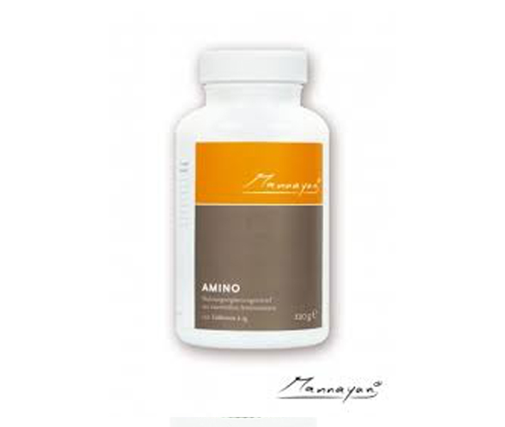 Mannayan Amino 120 tabletten – 8 essentiële aminozuren L-Leucine L-Valine L-Isoleucine L-Lysine L-Fenylalanine L-Threonine L-Methionine L-Tryptofaan plantaardig veganistisch