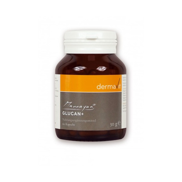 Mannayan Glucan+ 60 capsules – bèta-1,3-1,6-glucaan 70% Saccharomyces cerevisiae vitamine C zinkcitraat seleniumgist veganistisch