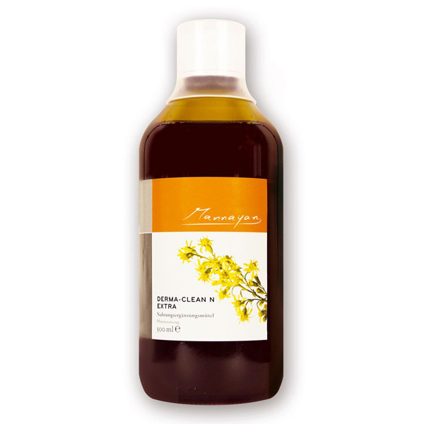 Mannayan Derma Clean N Extra 500 ml – kruidenpreparaat met orthosiphon, heermoes, guldenroede en berendruif in speltdistillaat