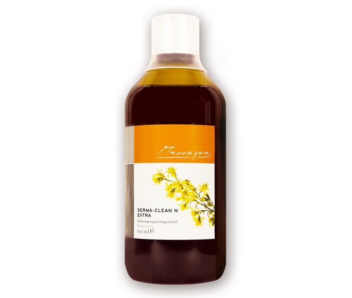 Mannayan Derma Clean N Extra 500 ml – kruidenpreparaat met orthosiphon, heermoes, guldenroede en berendruif in speltdistillaat