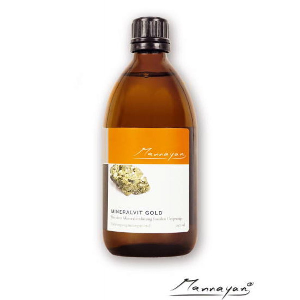 Mannayan Mineralvit Gold 250 ml – elixer met mineralen en sporenelementen van fossiele oorsprong