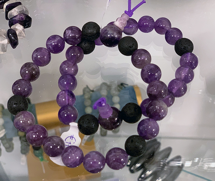 Amethist powerbead armband XL