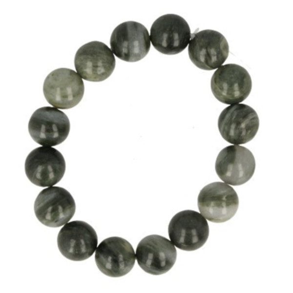 Jaspis edelsteen groene kralen armband 12 mm - 18 cm
