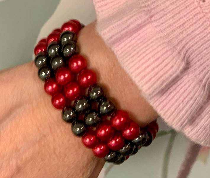 Magneetarmband 8 mm rood