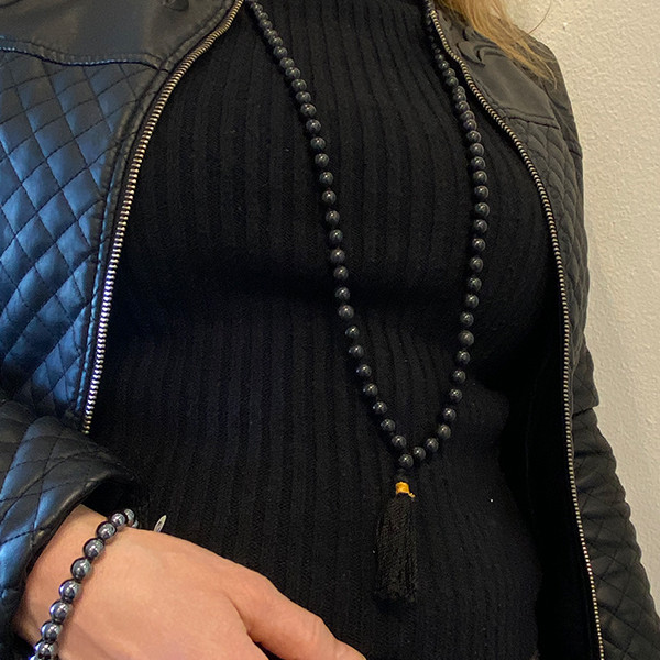 Onyx mala ketting