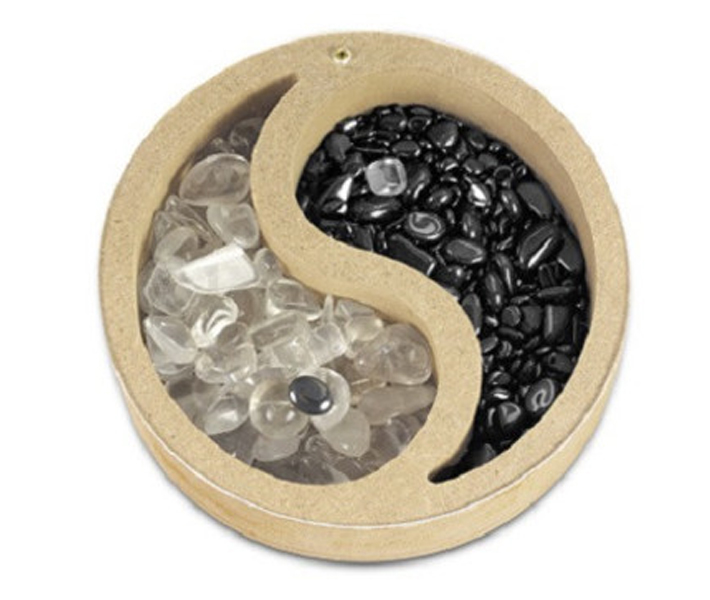 Yin Yang doosje, Hematiet en Bergkristal