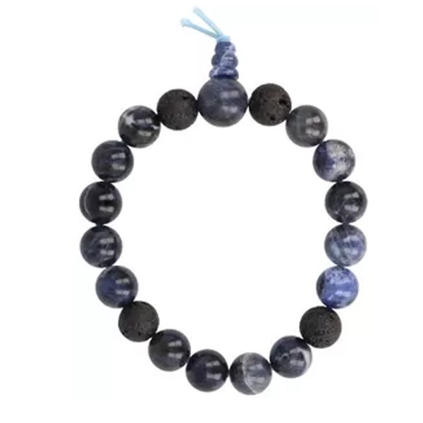 Sodaliet powerbead armband 10 mm large