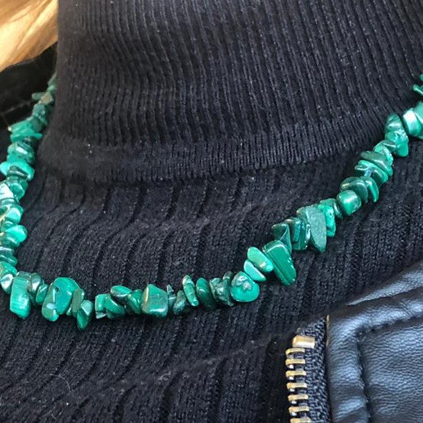 Malachiet splitketting 43 cm