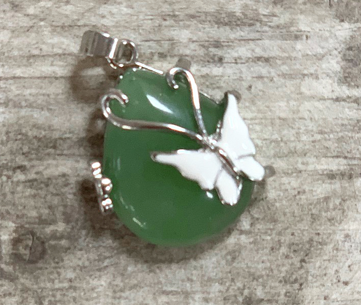 Aventurijn groen vlinder druppel hanger