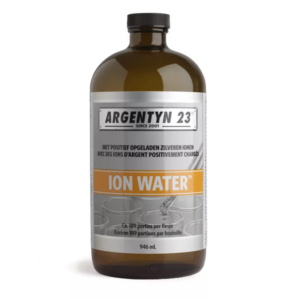Argentyn 23 Ion Water Polyseal zilverhydrosol 23 ppm in donkere glazen fles met 98 procent bioactieve zilverionen