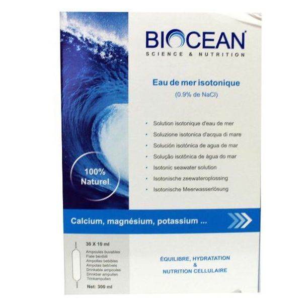Biocean Isotonic ampullen Energetica Natura – steriel zeewater 92 mineralen en sporenelementen isotoon GMP-productie 300 ml