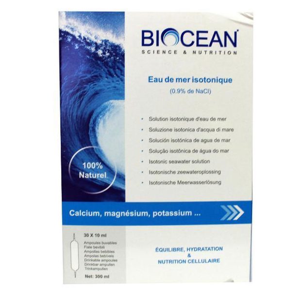 Biocean Isotonic ampullen Energetica Natura – steriel zeewater 92 mineralen en sporenelementen isotoon GMP-productie 300 ml