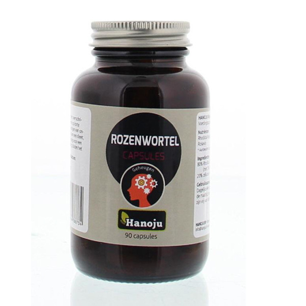 Hanoju Rhodiola rosea rozenwortel 400 mg capsule – 3% rosavin 2% salidroside gestandaardiseerd adaptogeen vegetarisch
