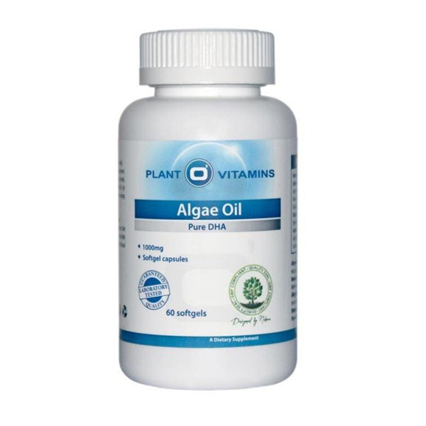 Plant O'Vitamins Algae Oil 60 vegan softgels – 400 mg DHA per softgel algenolie veganistisch plantaardige omega 3 bron