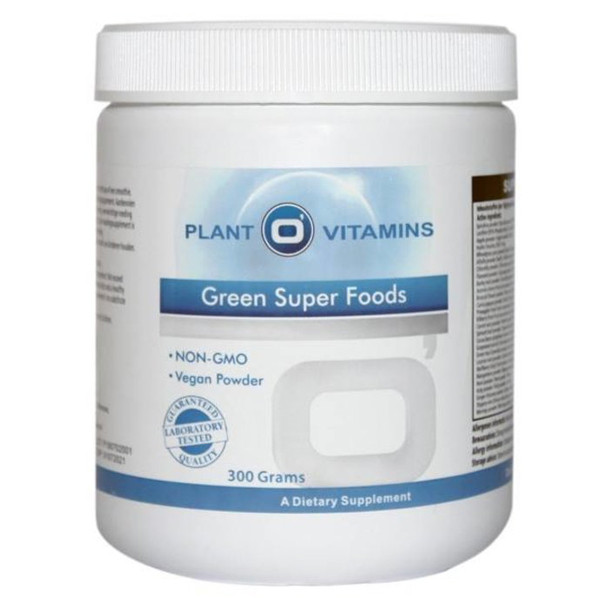 Plant O'Vitamins Green Super Foods 300 gram – 48 natuurlijke stoffen spirulina chlorella moringa broccoli spinazie supermushroomcomplex veganistisch