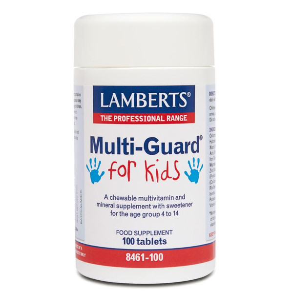 Lamberts Multi-Guard for Kids Playfair 100 kauwtabletten – complete multivitamine voor kinderen met vitaminen, mineralen en FOS, xylitol gezoet