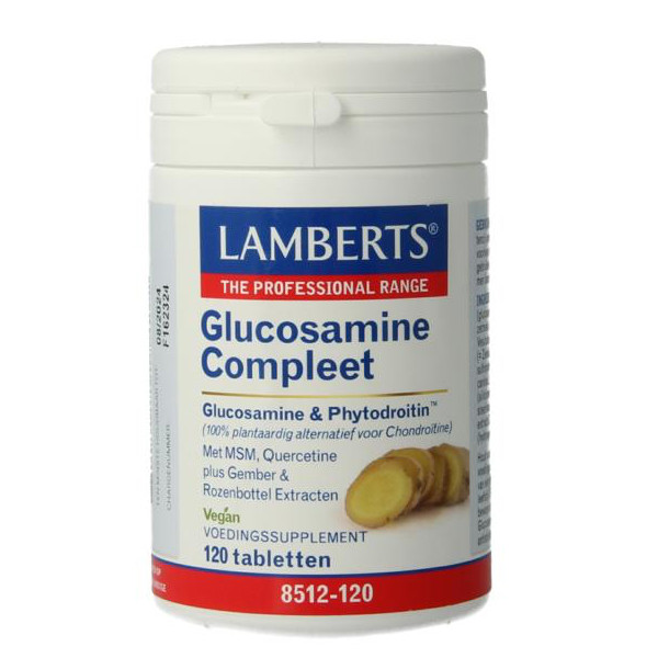 Lamberts Glucosamine Compleet 120 tabletten – GlucosaGreen met Phytodroïtine, MSM, quercetine, gember en rozenbottel, veganistisch en schaaldierenvrij