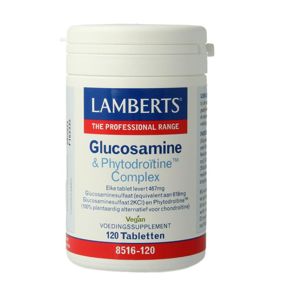 Lamberts Glucosamine & Phytodroïtine Complex 120 tabletten – GlucosaGreen plantaardige glucosamine met Phytodroïtine zeesla blaaswier hyaluronzuur