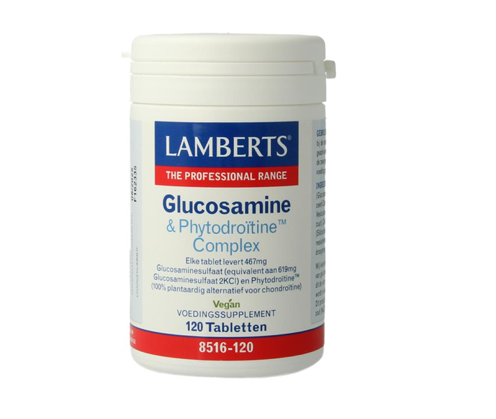 Lamberts Glucosamine & Phytodroïtine Complex 120 tabletten – GlucosaGreen plantaardige glucosamine met Phytodroïtine zeesla blaaswier hyaluronzuur