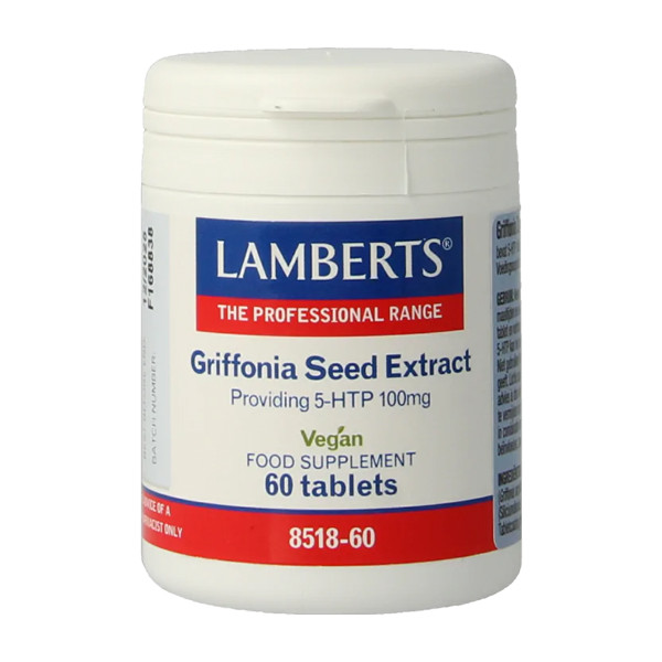 Lamberts Griffonia Zaad Extract 60 tabletten – 100 mg 5-HTP per tablet uit Griffonia simplicifolia, veganistisch