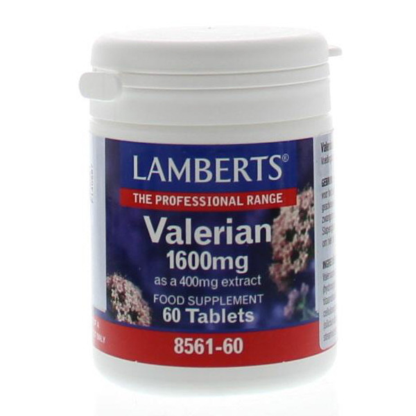 Lamberts Valeriaan 1600 mg 60 tabletten – valeriaanwortelextract 4:1 gelijkwaardig aan 1600 mg, veganistisch