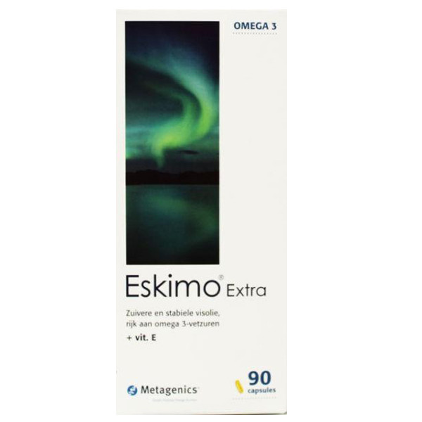 Metagenics Eskimo Extra omega 3 capsules – EPA 300 mg DHA 200 mg visolie vitamine E limoenolie hart hersenen gezichtsvermogen