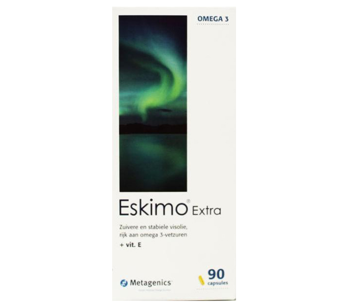 Metagenics Eskimo Extra omega 3 capsules – EPA 300 mg DHA 200 mg visolie vitamine E limoenolie hart hersenen gezichtsvermogen