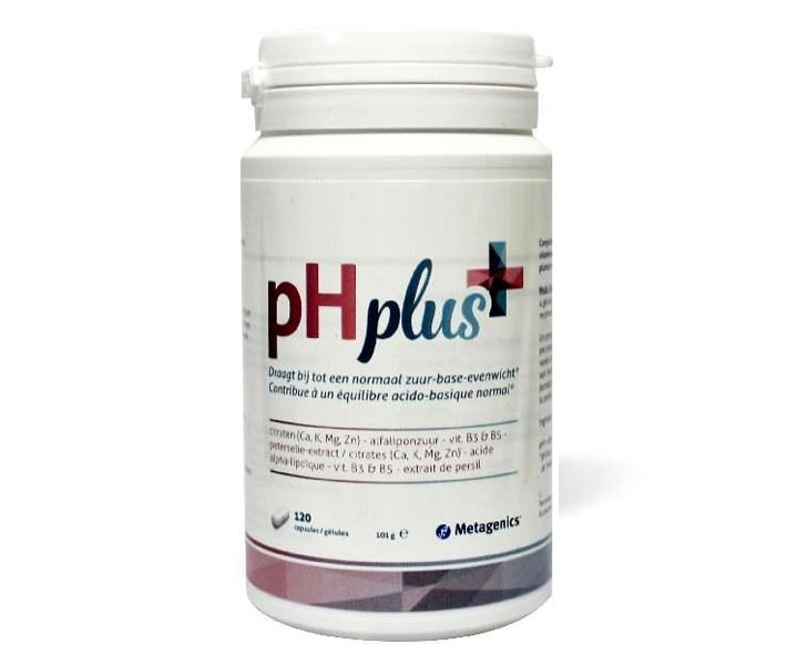 Metagenics PH Plus capsules – citratenmix 2100 mg peterselie-extract alfaliponzuur zink calcium vitamine B3 B5 zuur-basemetabolisme