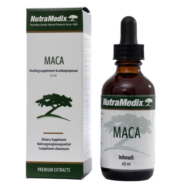 NutraMedix Maca tinctuur 60 ml – vloeibaar wortelextract van Lepidium meyenii uit Peru, 30 druppels per dagdosering, sublinguaal gebruik