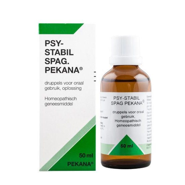 Pekana Psy-Stabil Spag. 50ml homeopathisch geneesmiddel druppels - Ignatia Amara D4 China Officinalis D4 Piper Methysticum D6 Avena Sativa D12 Anacardium D12 20% alcohol EAN 8717185283068
