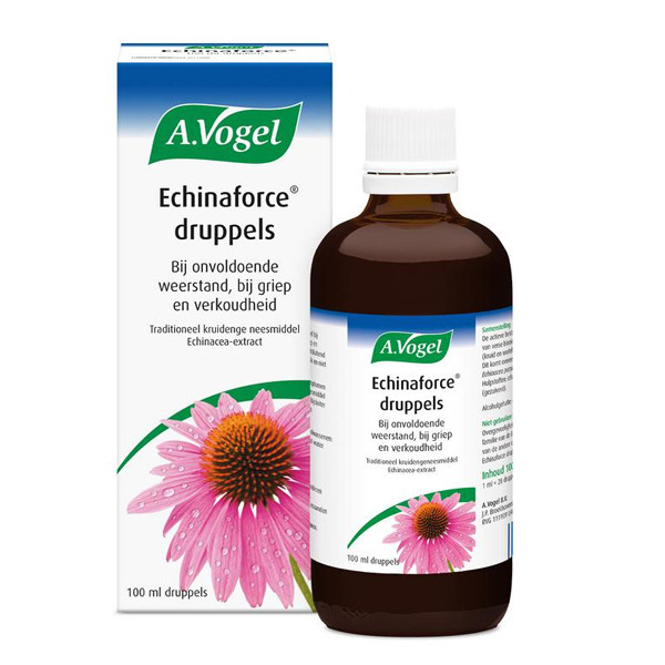A.Vogel Echinaforce Druppels – traditioneel kruidengeneesmiddel met ethanolextract van verse Echinacea purpurea, 100 ml, verkrijgbaar bij Cura Vitalis