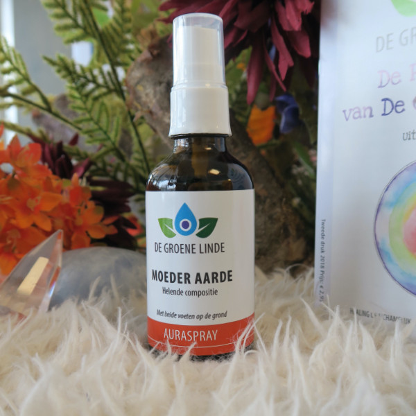 De Groene Linde Moeder Aarde Auraspray – warme aardse geur met patchouli, vetiver en benzoë