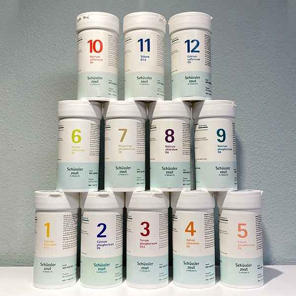Schüssler Celzouten Set nr. 1 t/m 12 - 12 x 400 tabletten homeopathische geneesmiddelen plus boek Actief met Celzouten TS Products Harderwijk